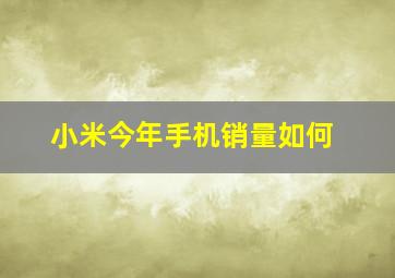 小米今年手机销量如何