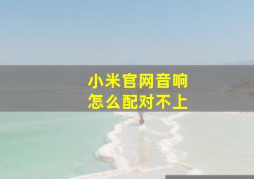 小米官网音响怎么配对不上