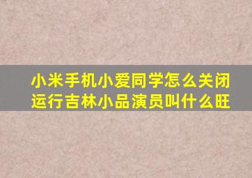 小米手机小爱同学怎么关闭运行吉林小品演员叫什么旺