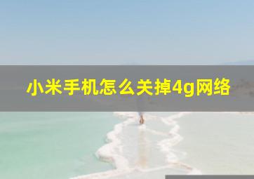 小米手机怎么关掉4g网络