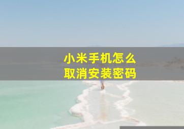 小米手机怎么取消安装密码