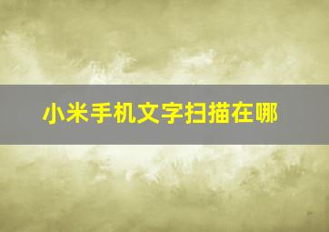 小米手机文字扫描在哪