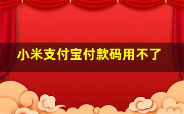 小米支付宝付款码用不了