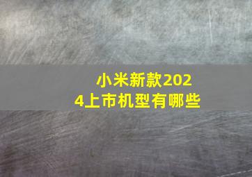 小米新款2024上市机型有哪些