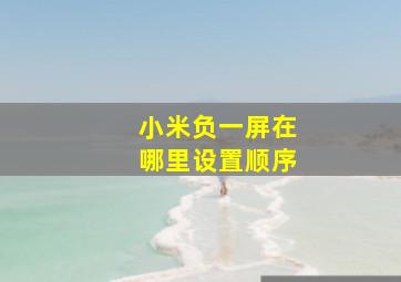 小米负一屏在哪里设置顺序