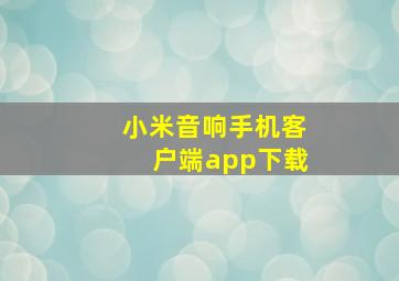 小米音响手机客户端app下载