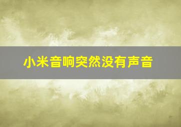 小米音响突然没有声音