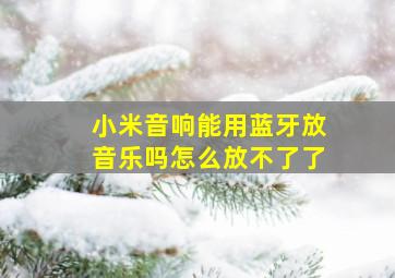 小米音响能用蓝牙放音乐吗怎么放不了了