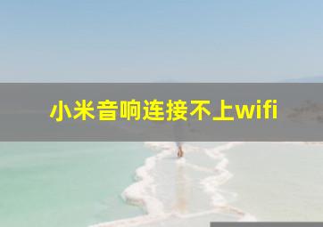 小米音响连接不上wifi