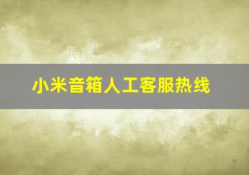 小米音箱人工客服热线