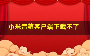 小米音箱客户端下载不了