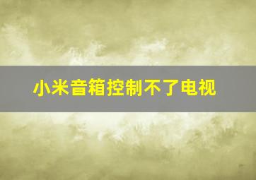 小米音箱控制不了电视