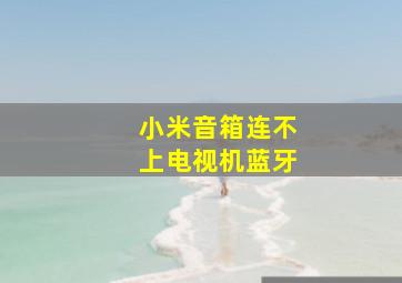 小米音箱连不上电视机蓝牙