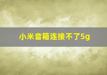 小米音箱连接不了5g