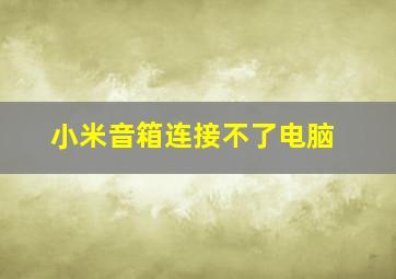 小米音箱连接不了电脑