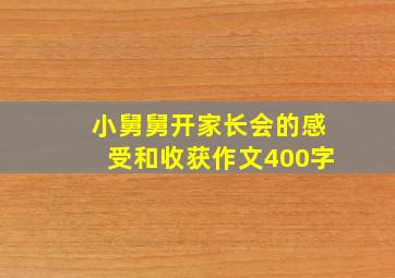 小舅舅开家长会的感受和收获作文400字