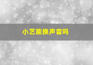 小艺能换声音吗