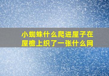 小蜘蛛什么爬进屋子在屋檐上织了一张什么网