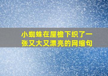 小蜘蛛在屋檐下织了一张又大又漂亮的网缩句