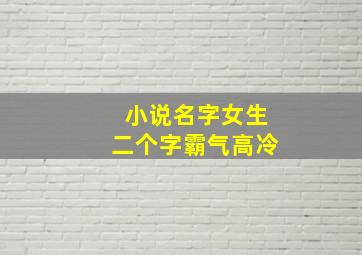 小说名字女生二个字霸气高冷