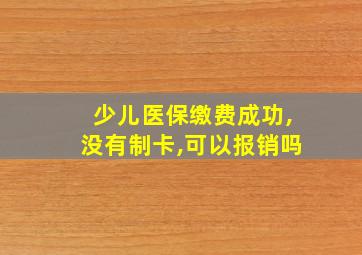 少儿医保缴费成功,没有制卡,可以报销吗