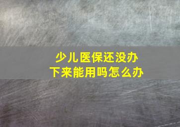 少儿医保还没办下来能用吗怎么办