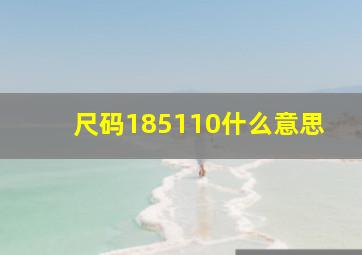 尺码185110什么意思