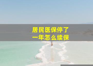 居民医保停了一年怎么续保