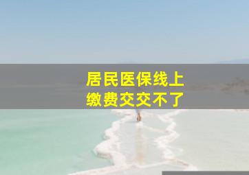 居民医保线上缴费交交不了