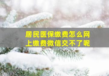 居民医保缴费怎么网上缴费微信交不了呢