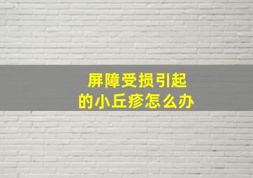 屏障受损引起的小丘疹怎么办