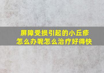 屏障受损引起的小丘疹怎么办呢怎么治疗好得快