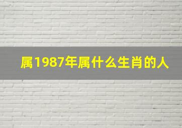 属1987年属什么生肖的人