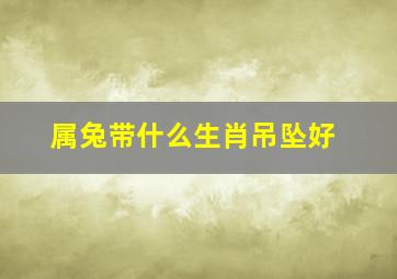 属兔带什么生肖吊坠好