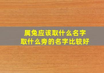 属兔应该取什么名字取什么旁的名字比较好