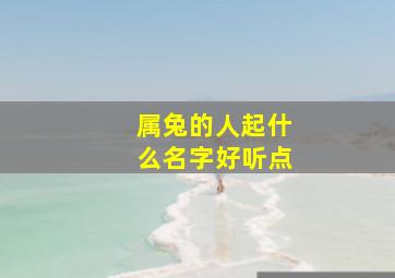 属兔的人起什么名字好听点