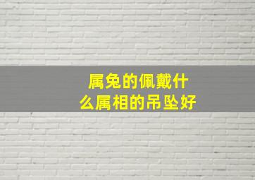 属兔的佩戴什么属相的吊坠好