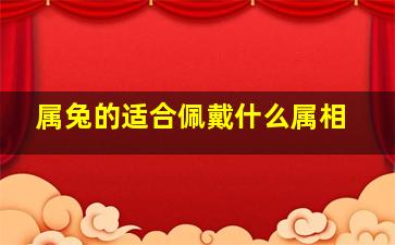 属兔的适合佩戴什么属相