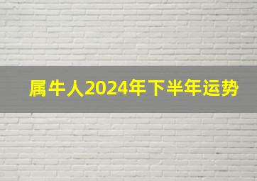 属牛人2024年下半年运势