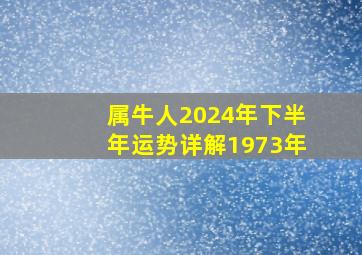 属牛人2024年下半年运势详解1973年