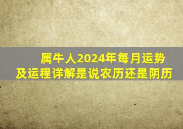 属牛人2024年每月运势及运程详解是说农历还是阴历