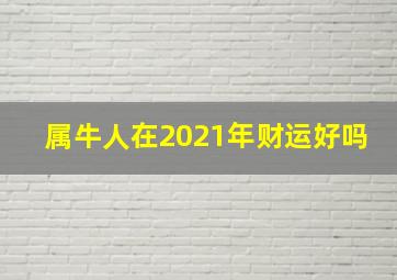 属牛人在2021年财运好吗