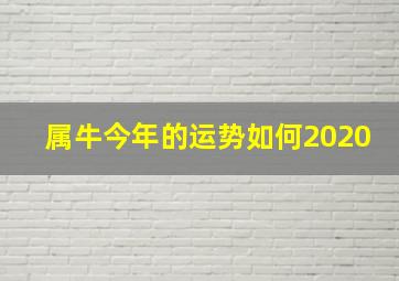 属牛今年的运势如何2020