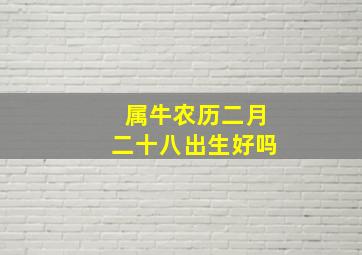 属牛农历二月二十八出生好吗