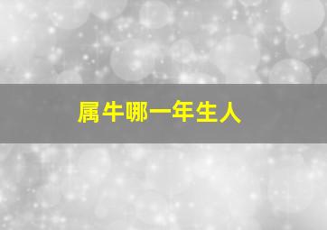 属牛哪一年生人