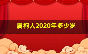 属狗人2020年多少岁