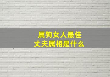 属狗女人最佳丈夫属相是什么