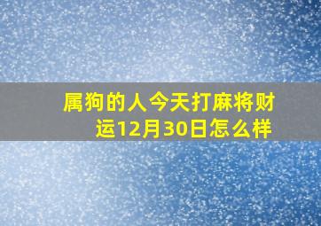 属狗的人今天打麻将财运12月30日怎么样