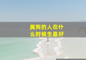 属狗的人在什么时候生最好