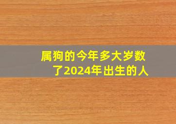 属狗的今年多大岁数了2024年出生的人